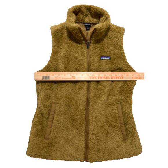 Patagonia Women's Los Gatos Fuzzy Sherpa Fleece Vest Jacket Size Medium Brown - Picture 3 of 9